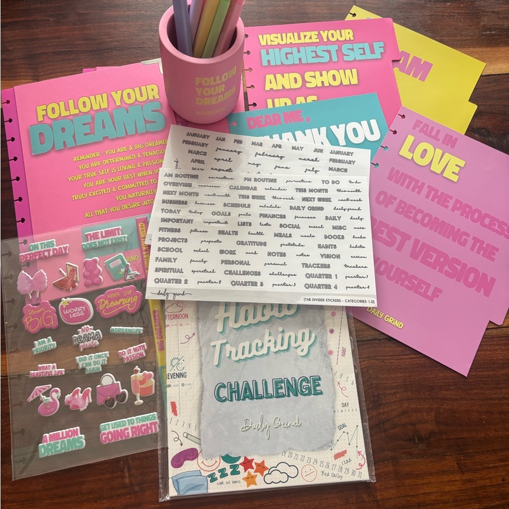 Daily Grind Planner Big Dreamer Cover and Habit Tracking bundle!